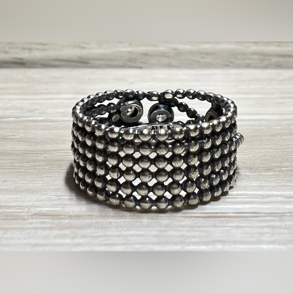 Authentic PANDORA Entangled Beauty Sterling Silver & 14K Gold Diamond Ring - Picture 3 of 9